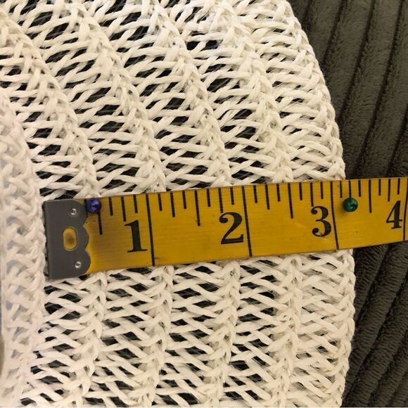 Off White Woven Wide Brim Kids Summer Hat OS - Picture 6 of 9